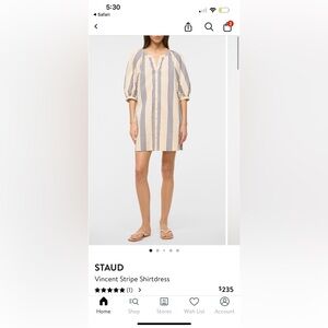 STAUD Vincent stripe Mini Shirt Dress